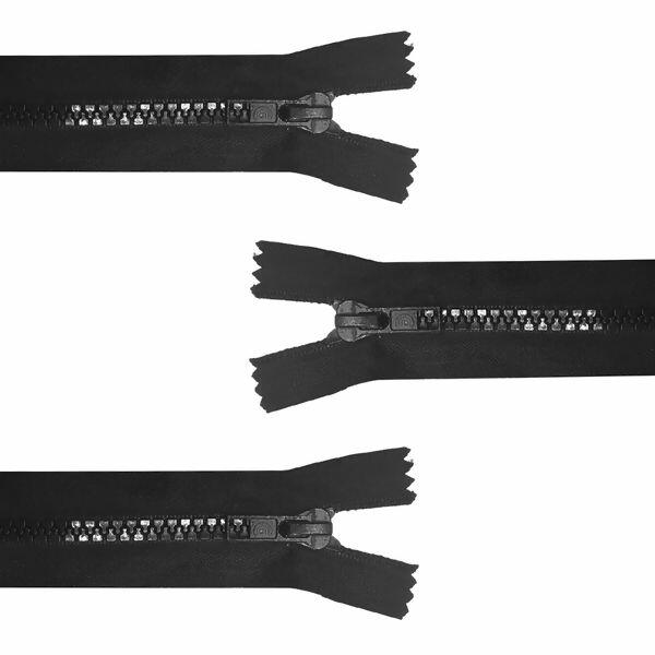 ziper vislon 20cm preto